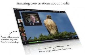 voicethread allows people to record and share thoughts about images and video.