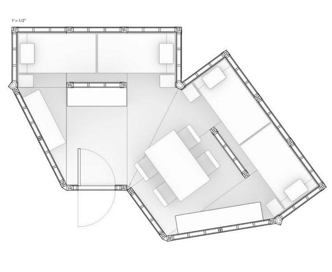 double wedge plan shows expandability