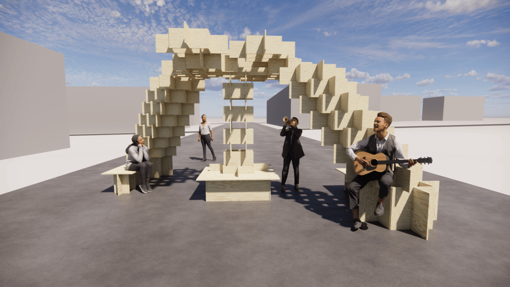 Render of Lattice Pavilion
